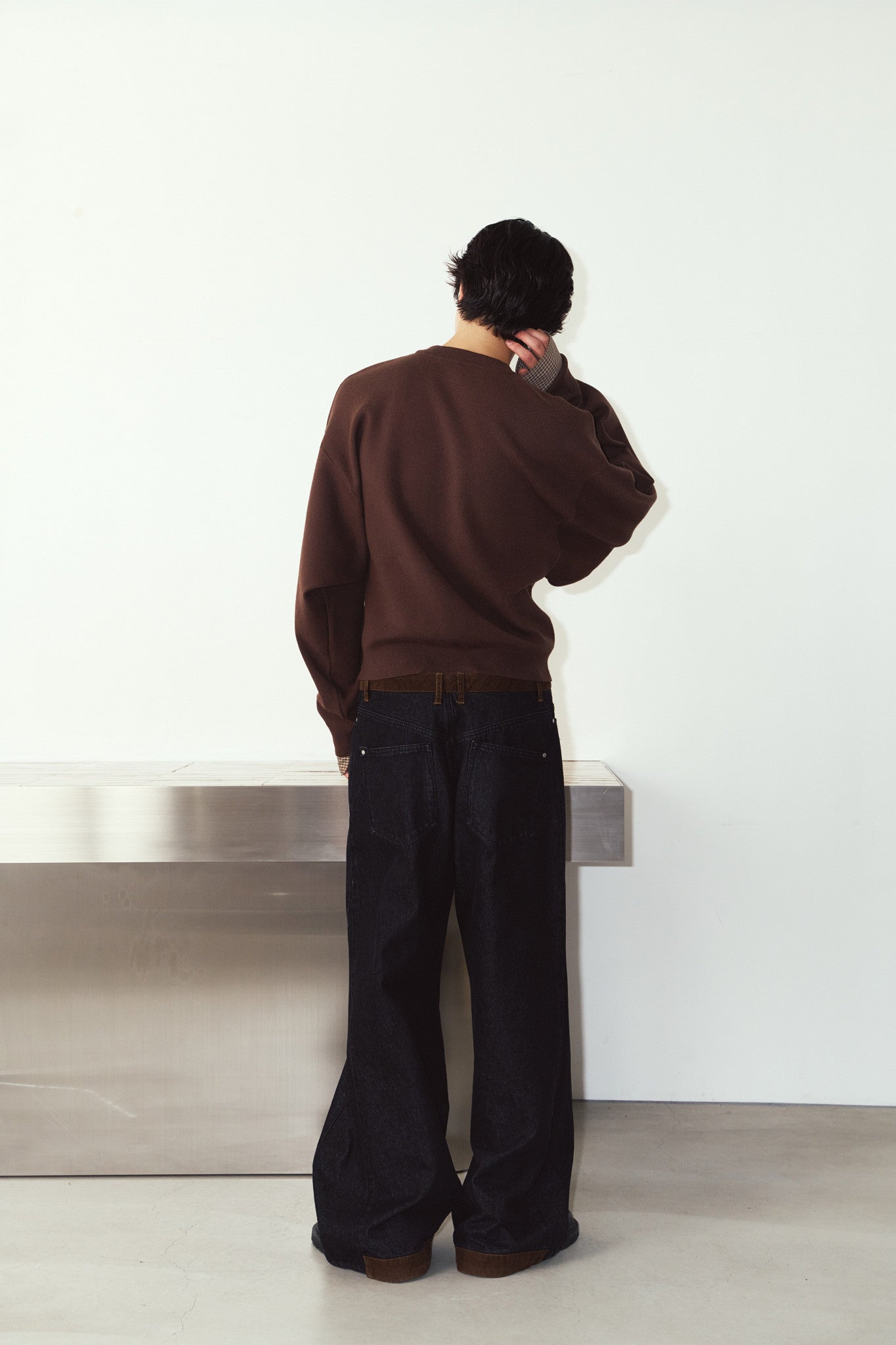 2way cuffs normcore knit(unisex)/brown