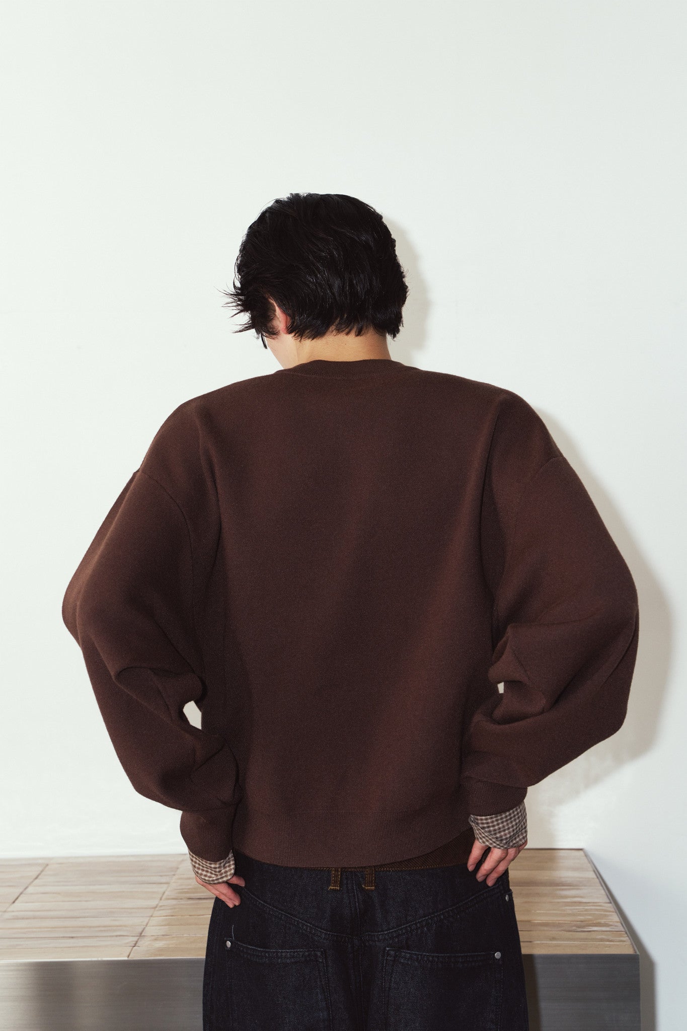 2way cuffs normcore knit(unisex)/brown
