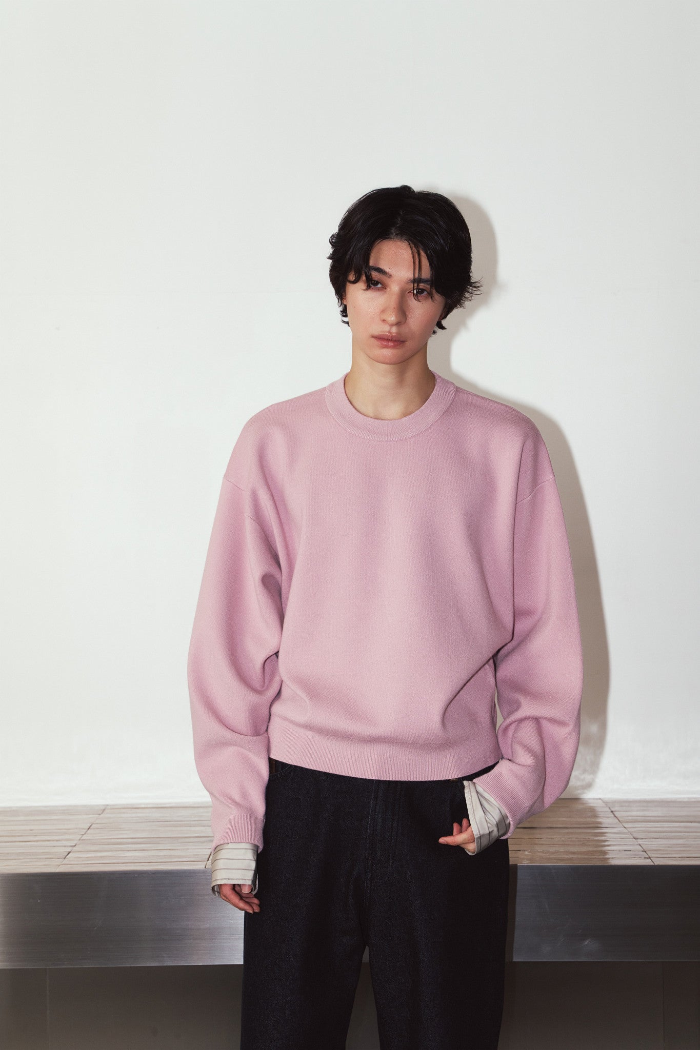 2way cuffs normcore knit(unisex)/pink