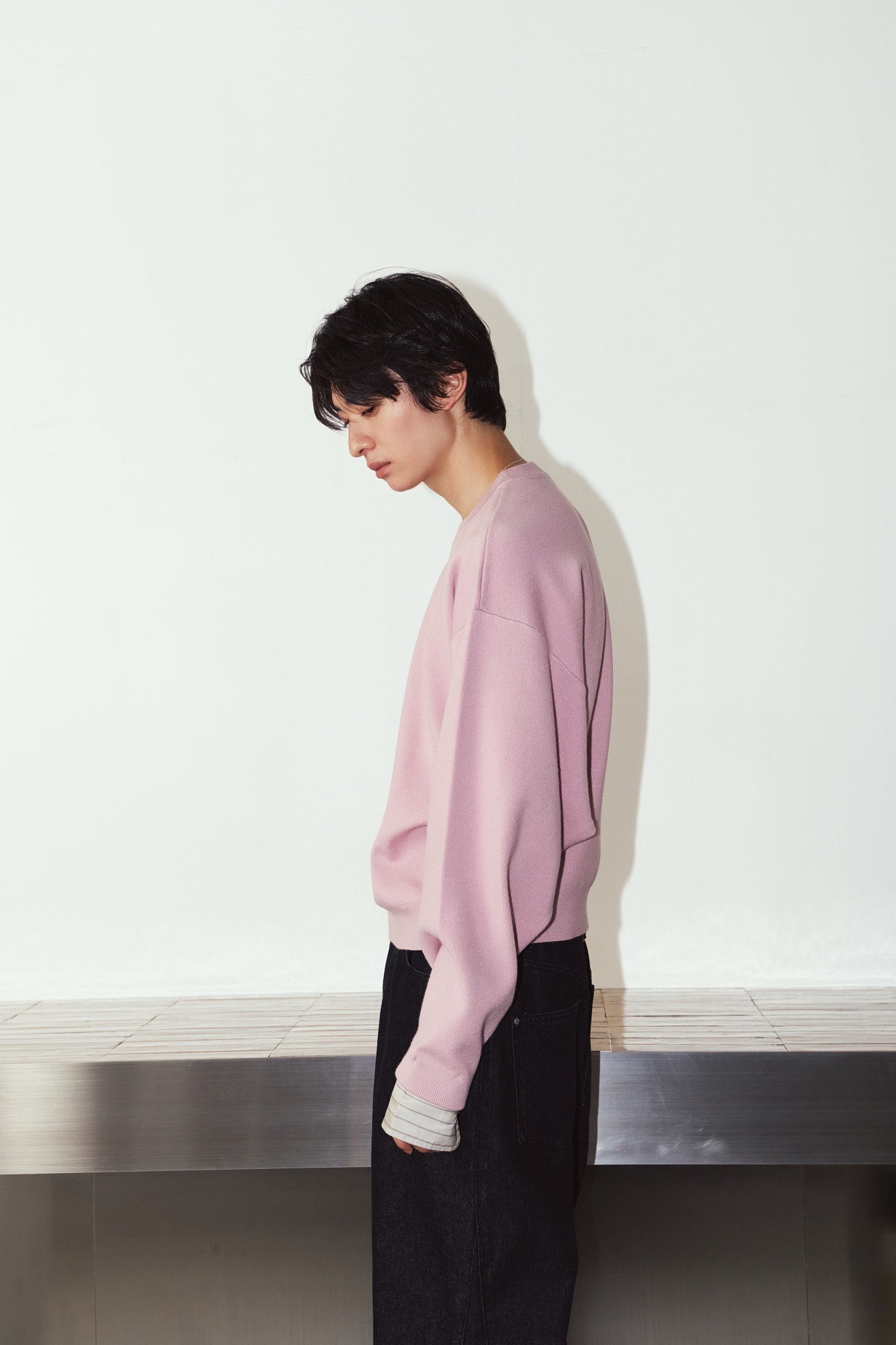 2way cuffs normcore knit(unisex)/pink