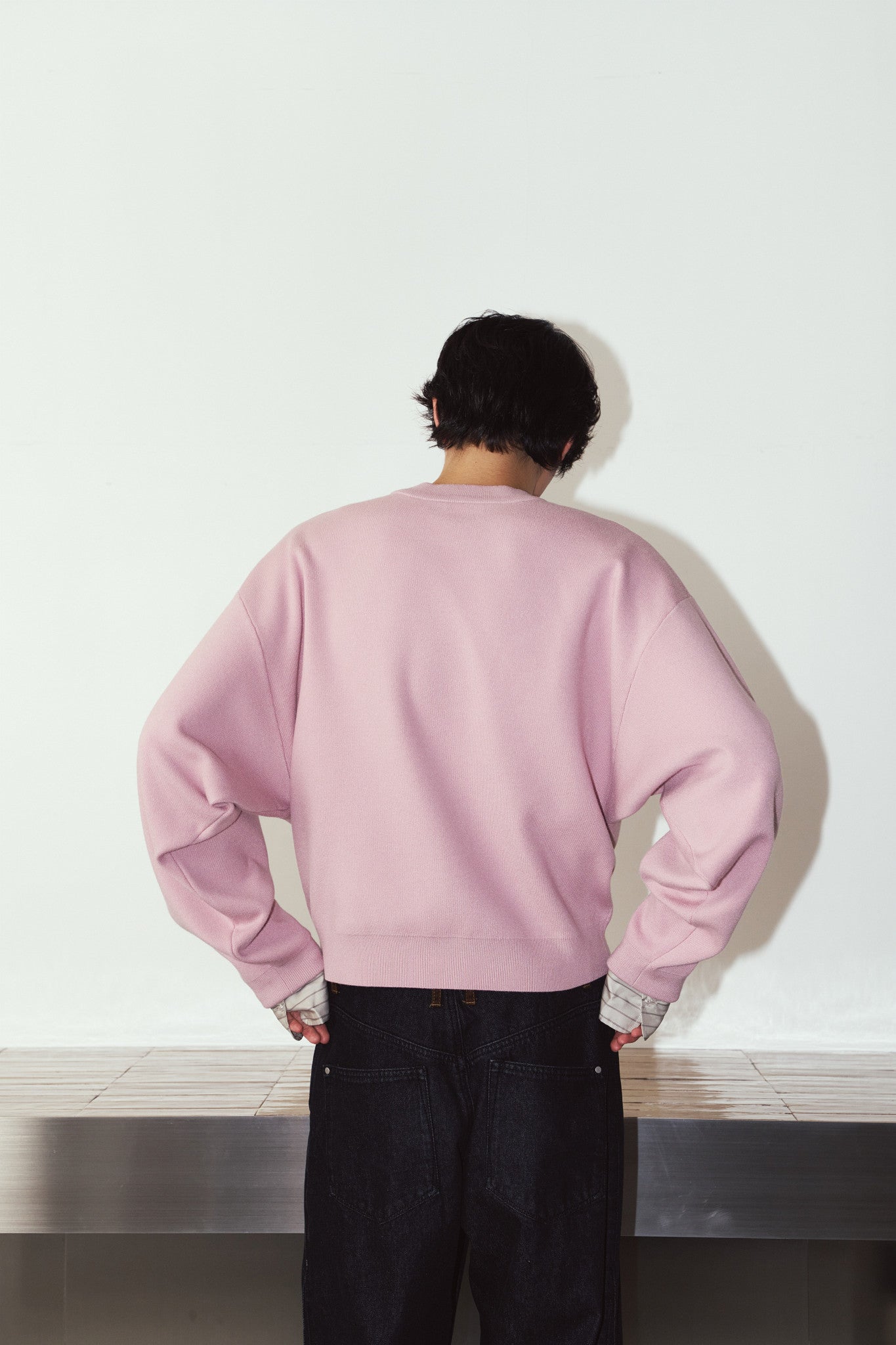 2way cuffs normcore knit(unisex)/pink