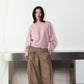 cling draped  pants(unisex)/brown