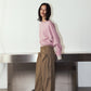 cling draped  pants(unisex)/brown