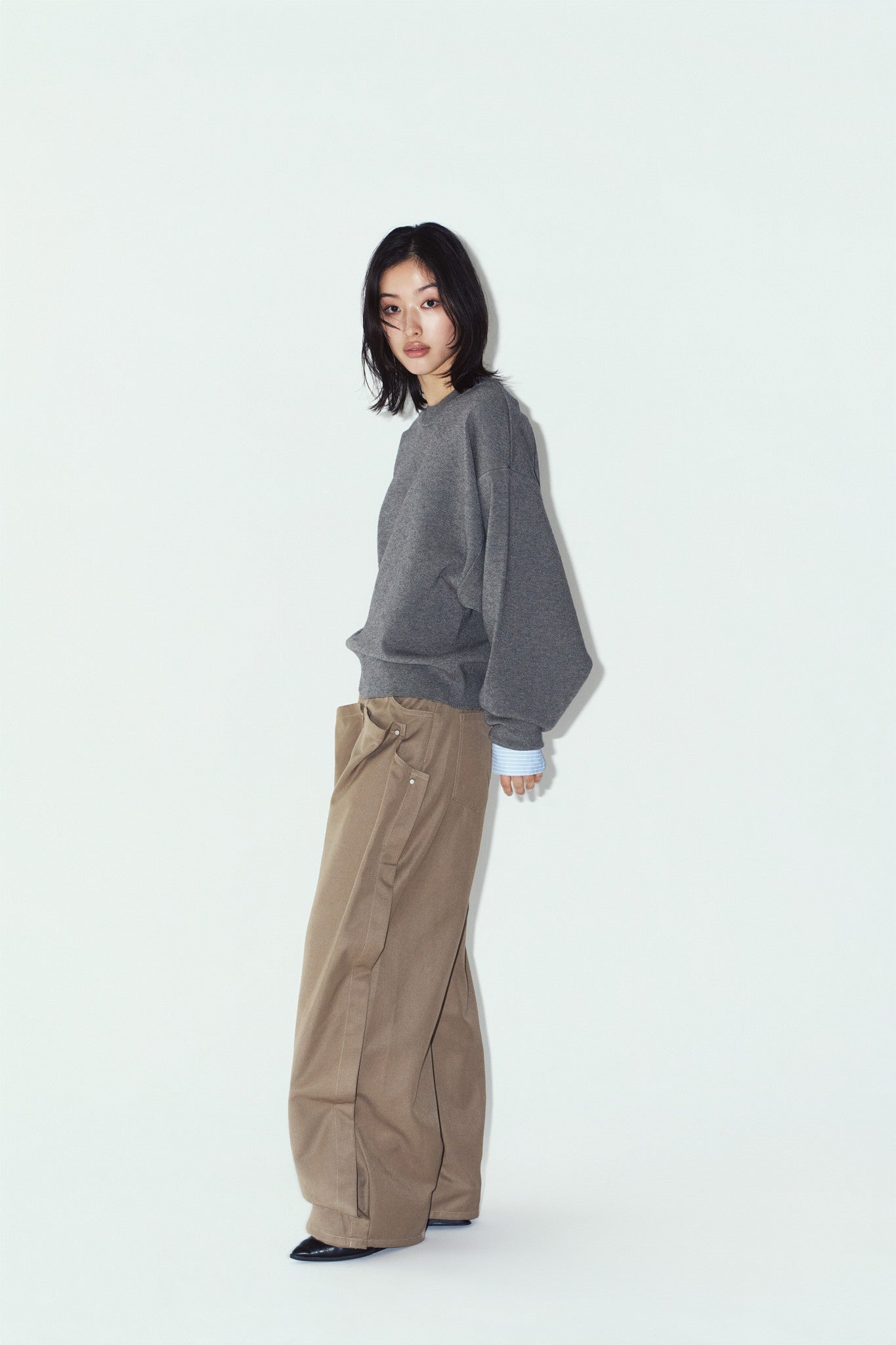 2way cuffs normcore knit(unisex)/gray