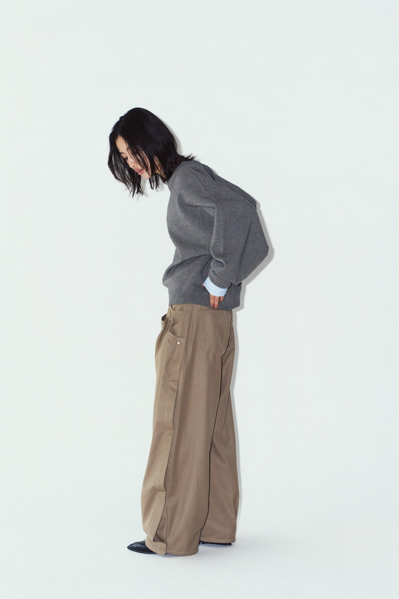 2way cuffs normcore knit(unisex)/gray