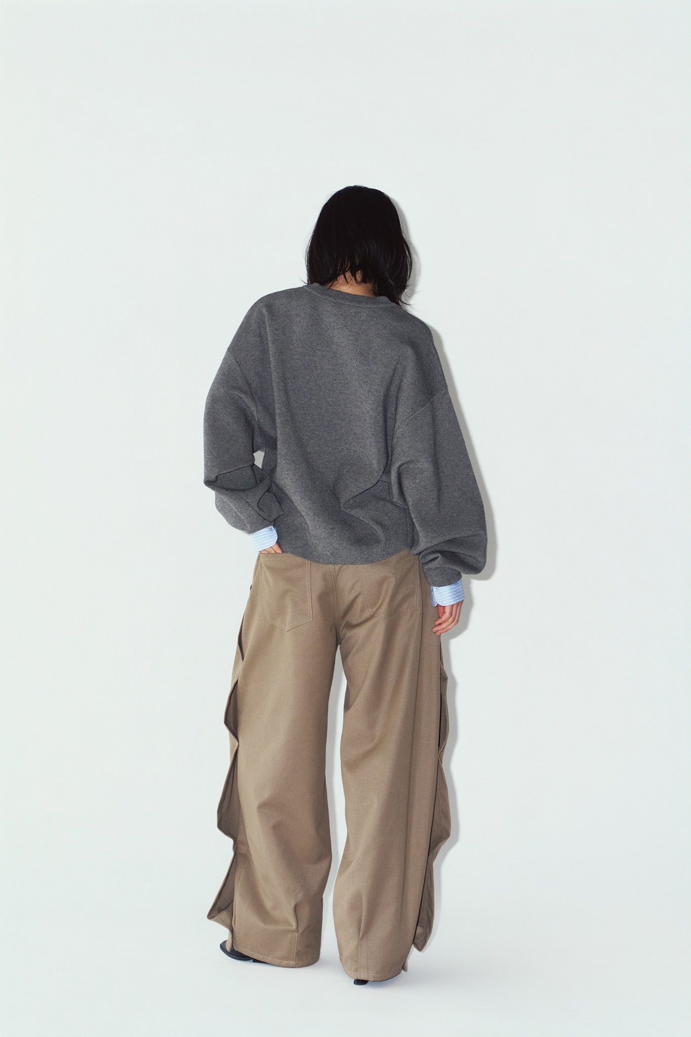 2way cuffs normcore knit(unisex)/gray
