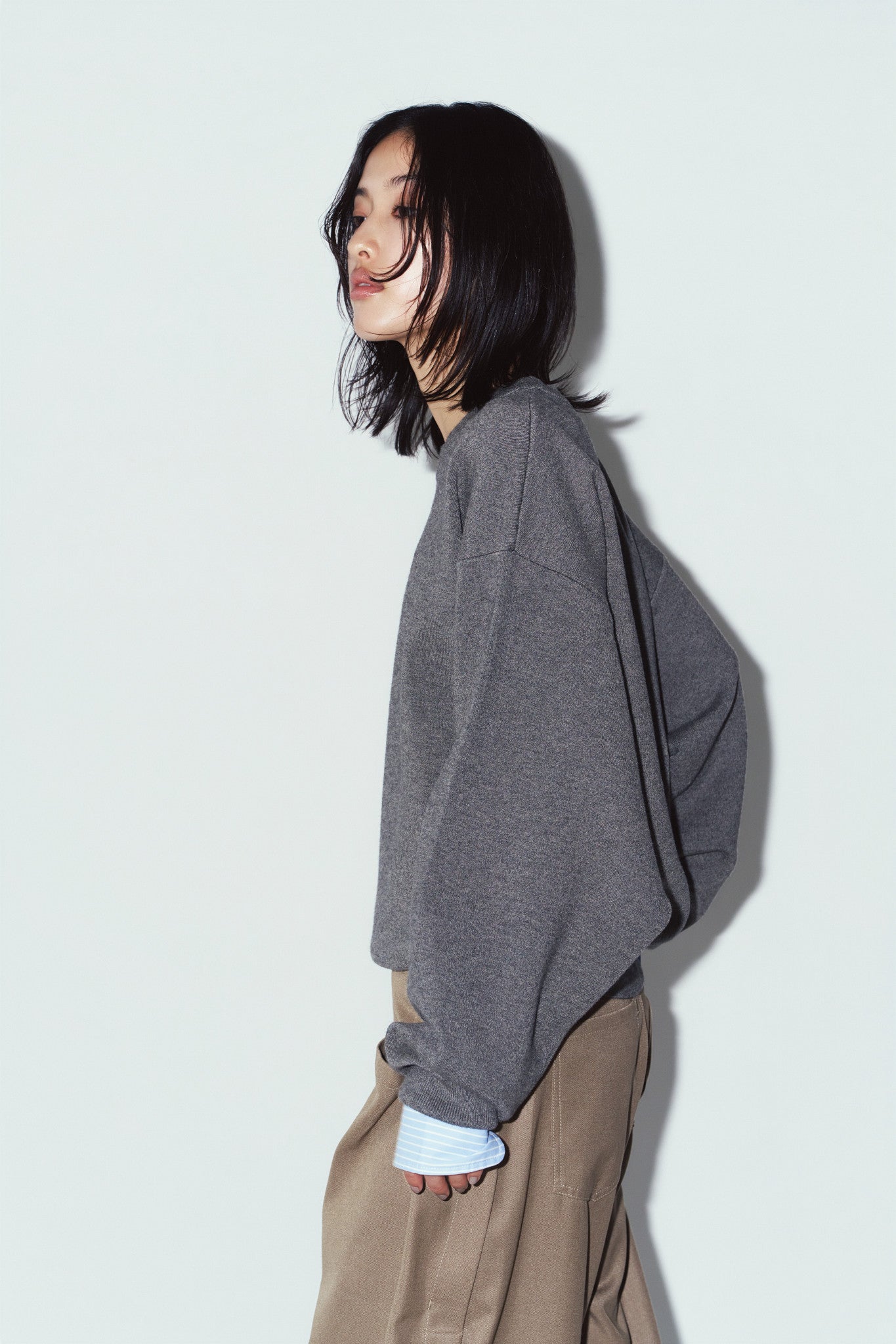 2way cuffs normcore knit(unisex)/gray