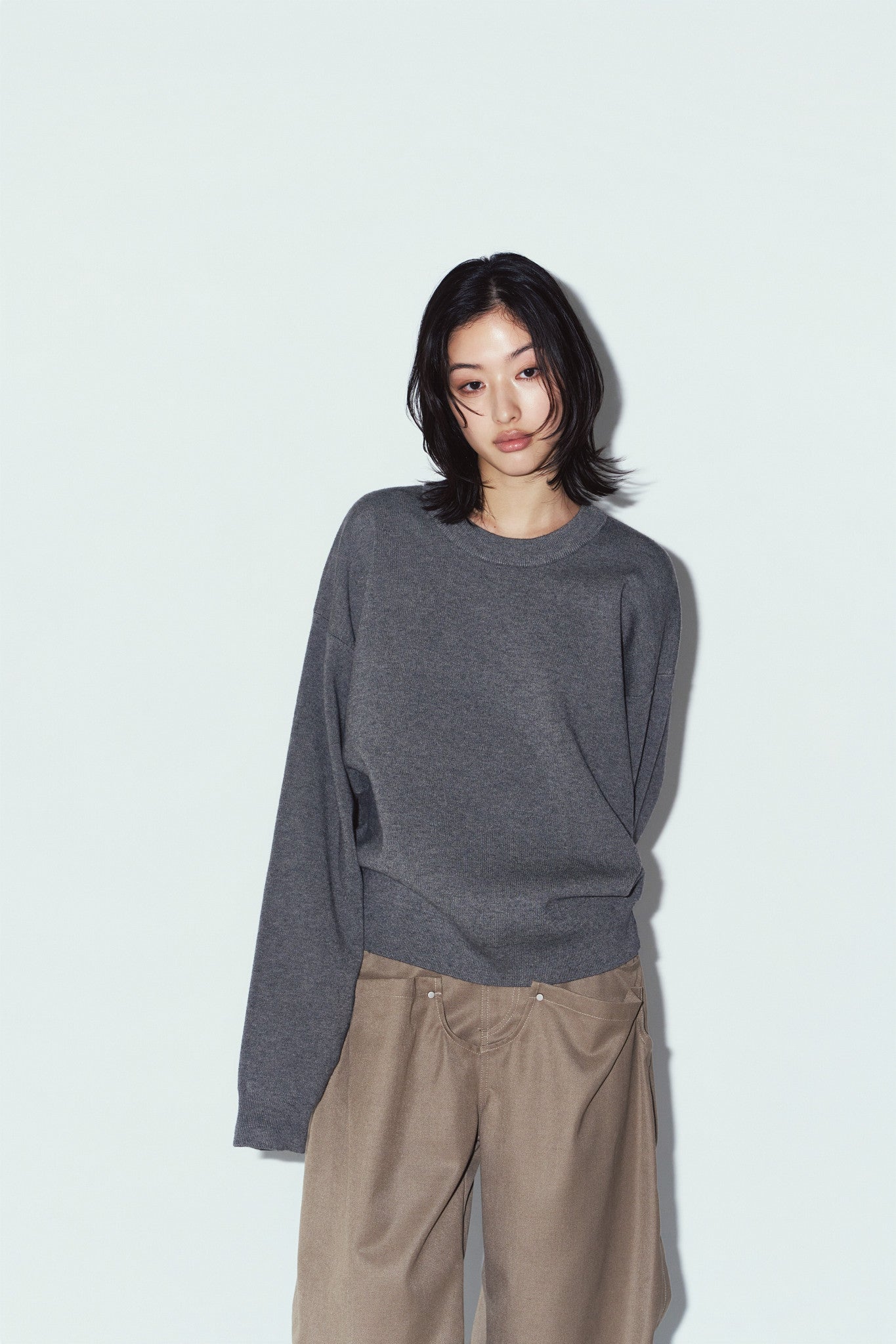 2way cuffs normcore knit(unisex)/gray