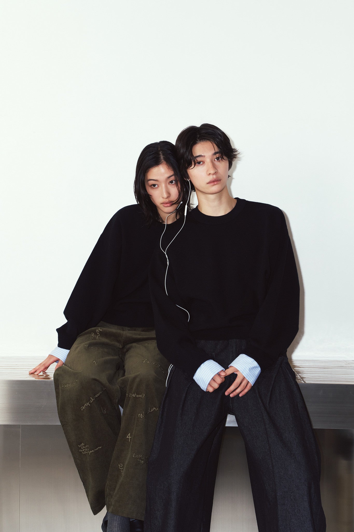 2way cuffs normcore knit/black