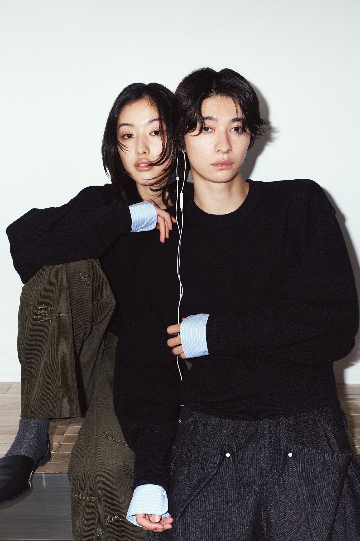 2way cuffs normcore knit/black