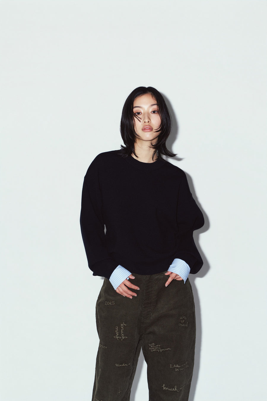 2way cuffs normcore knit/black