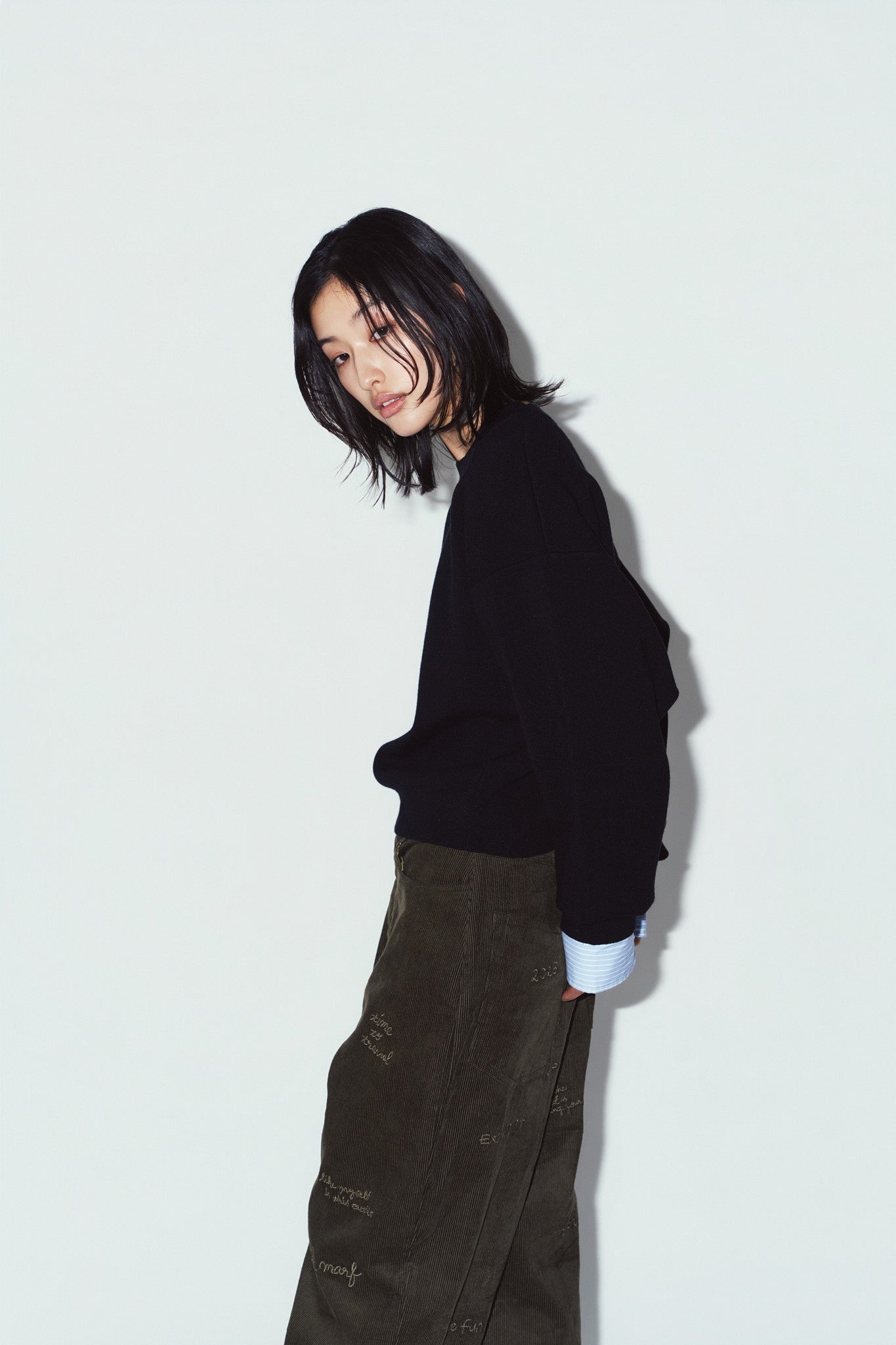 2way cuffs normcore knit/black