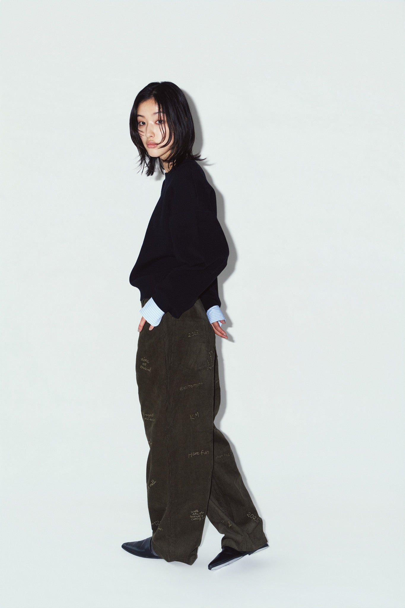 2way cuffs normcore knit/black