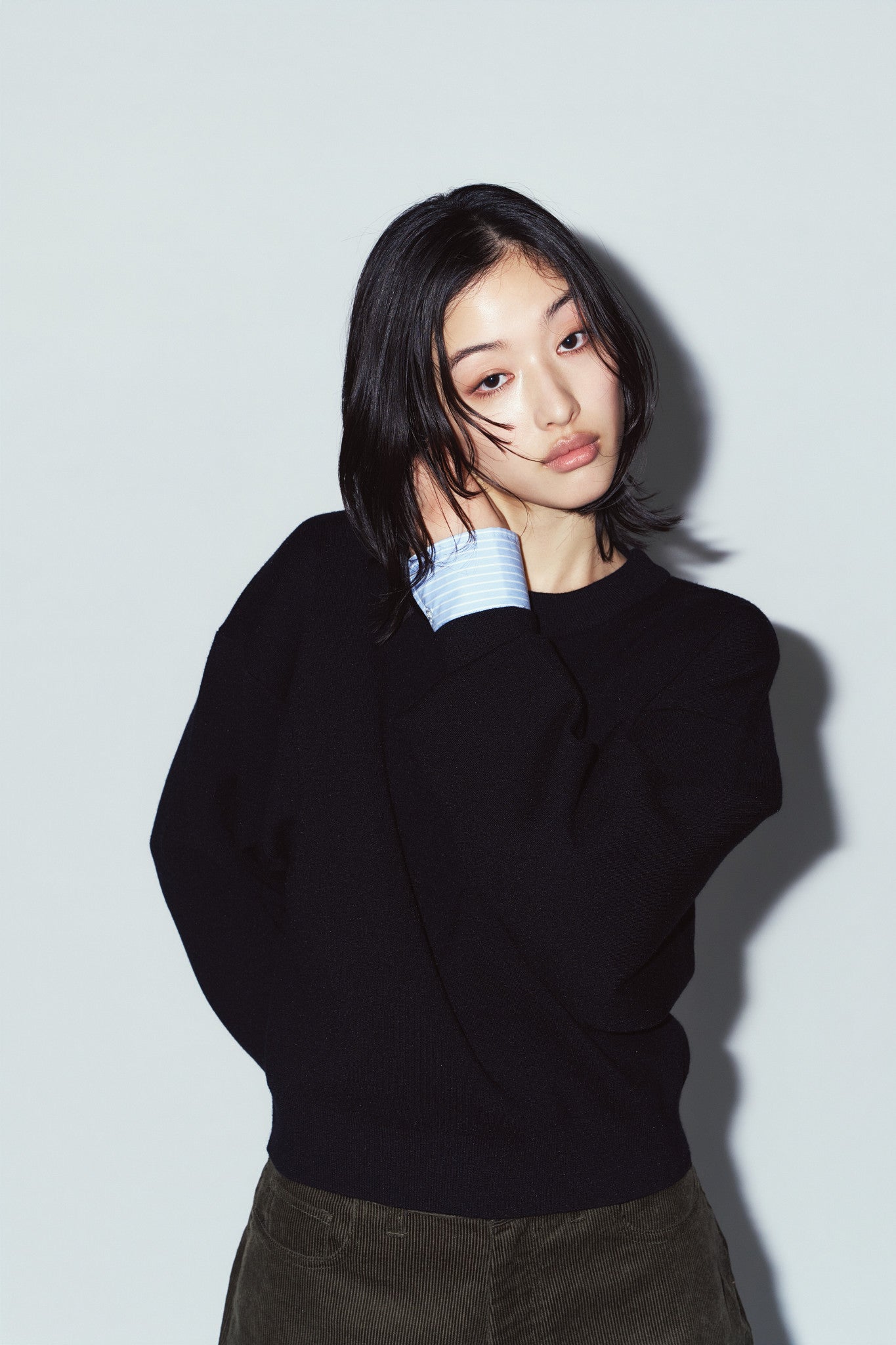 2way cuffs normcore knit/black