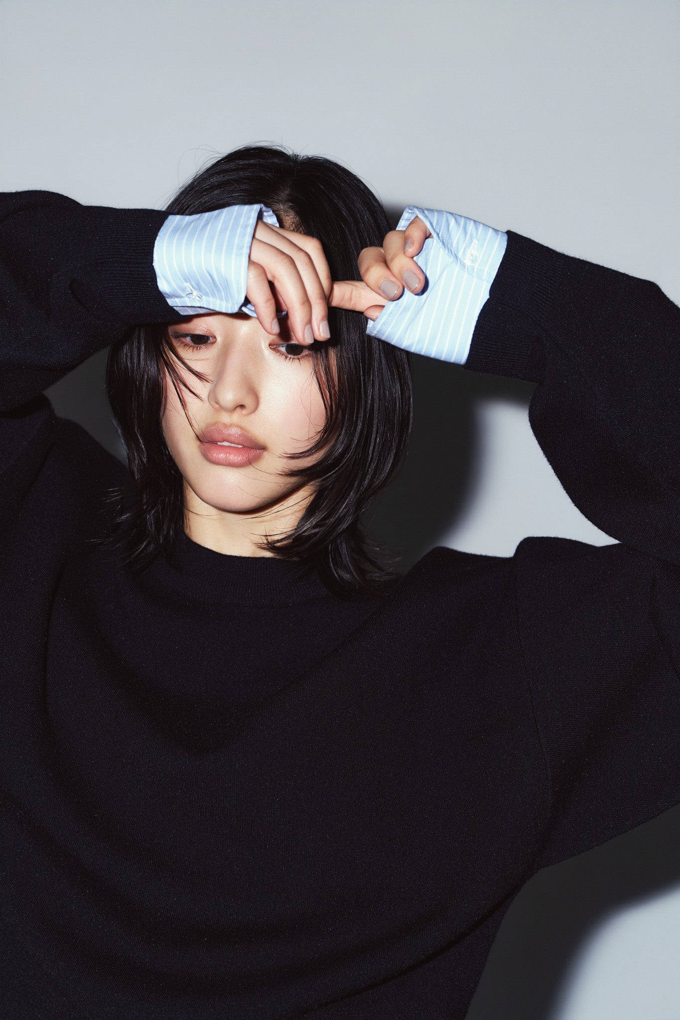2way cuffs normcore knit/black