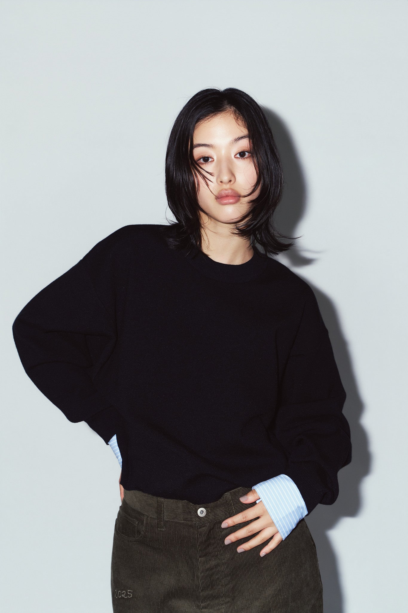 2way cuffs normcore knit/black
