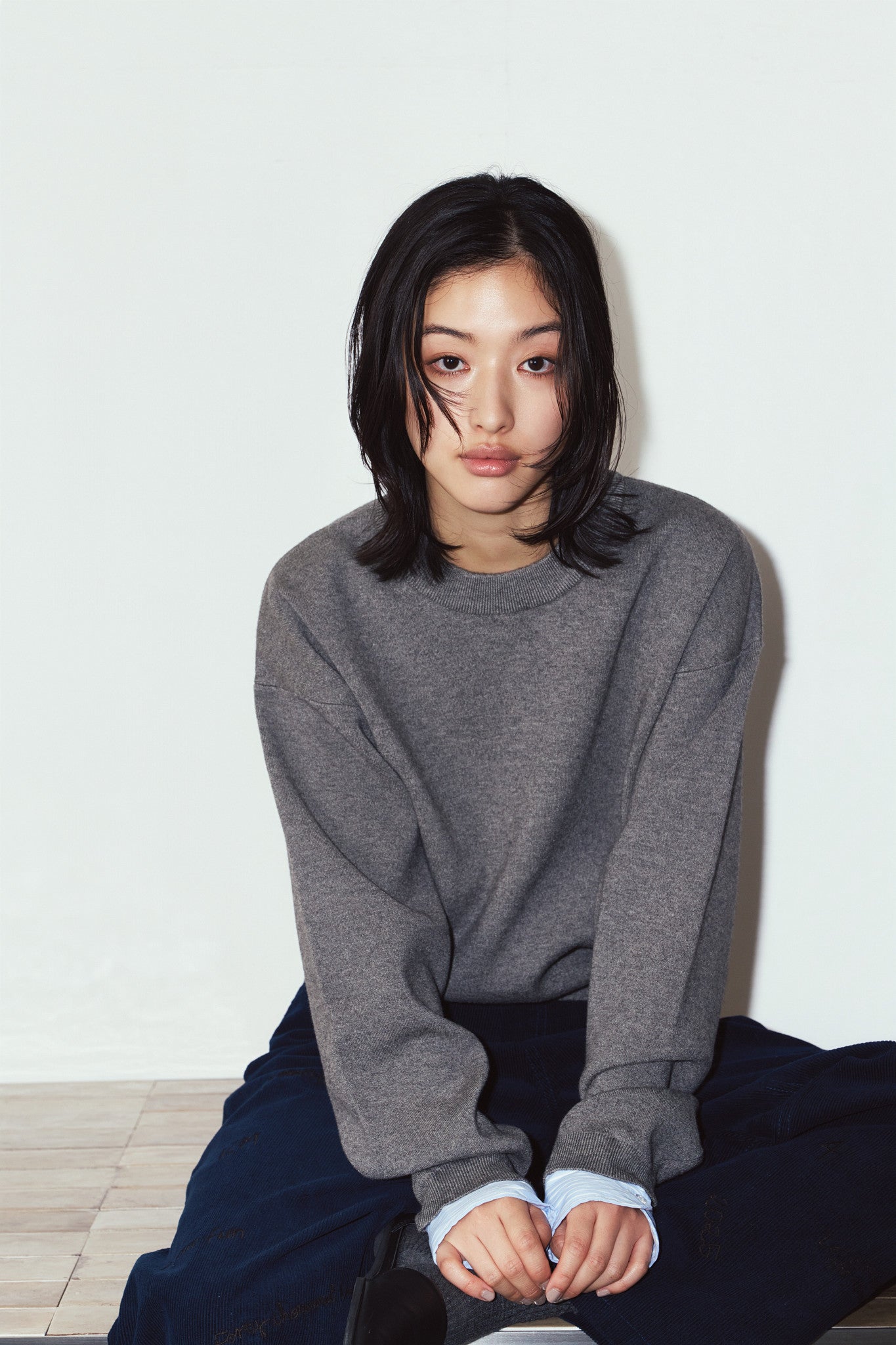 2way cuffs normcore knit/gray