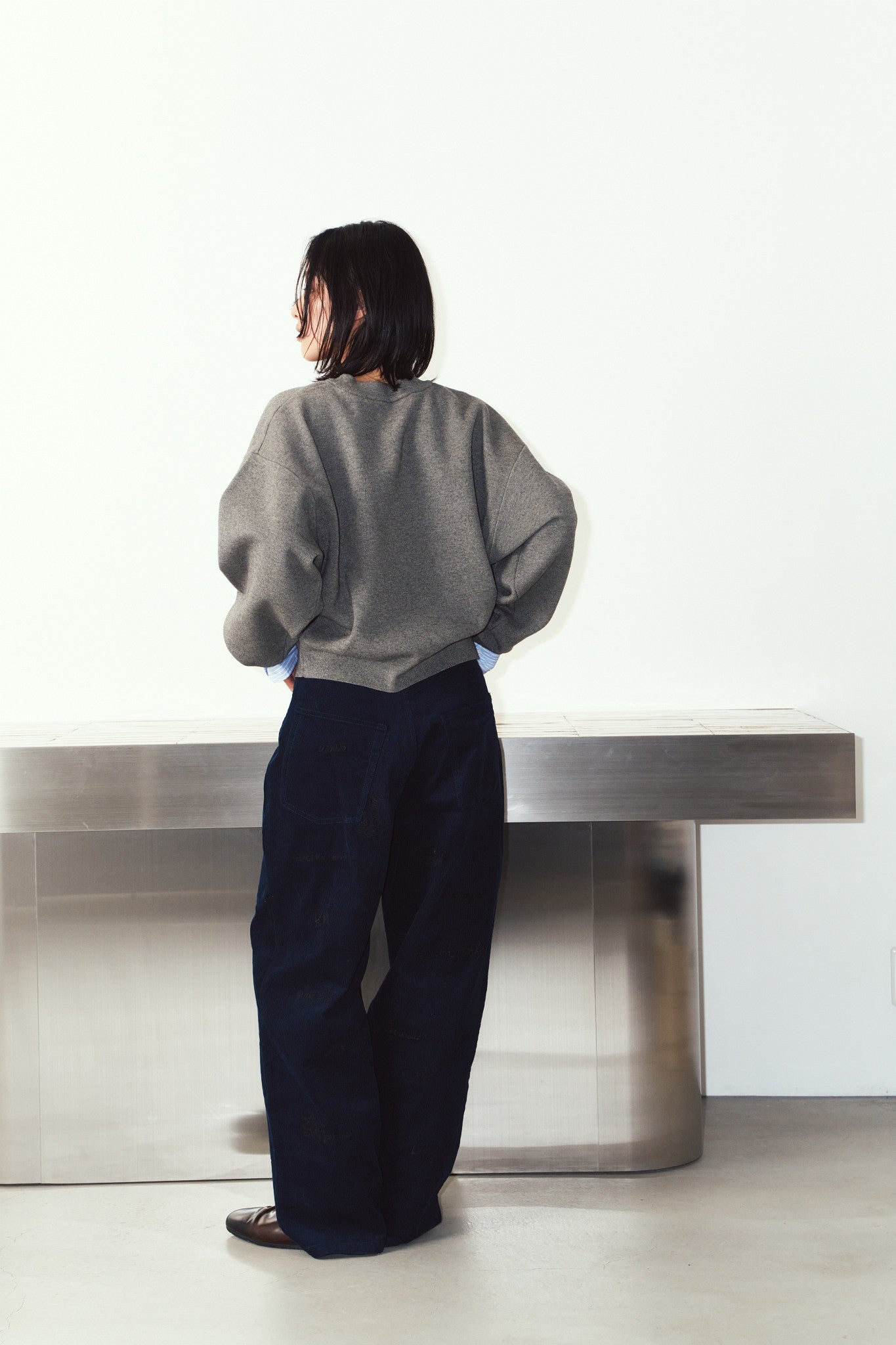 2way cuffs normcore knit/gray