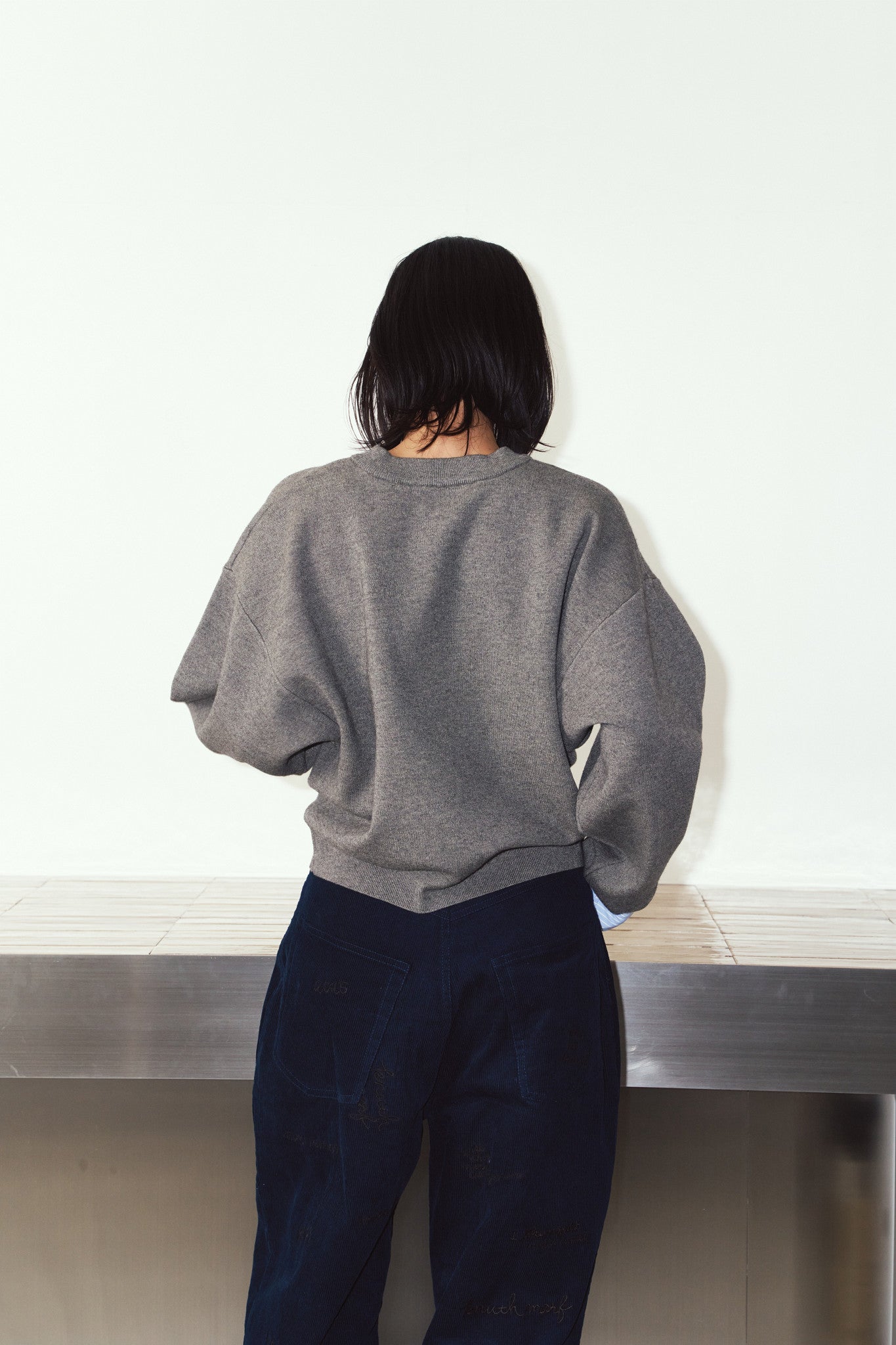 2way cuffs normcore knit/gray