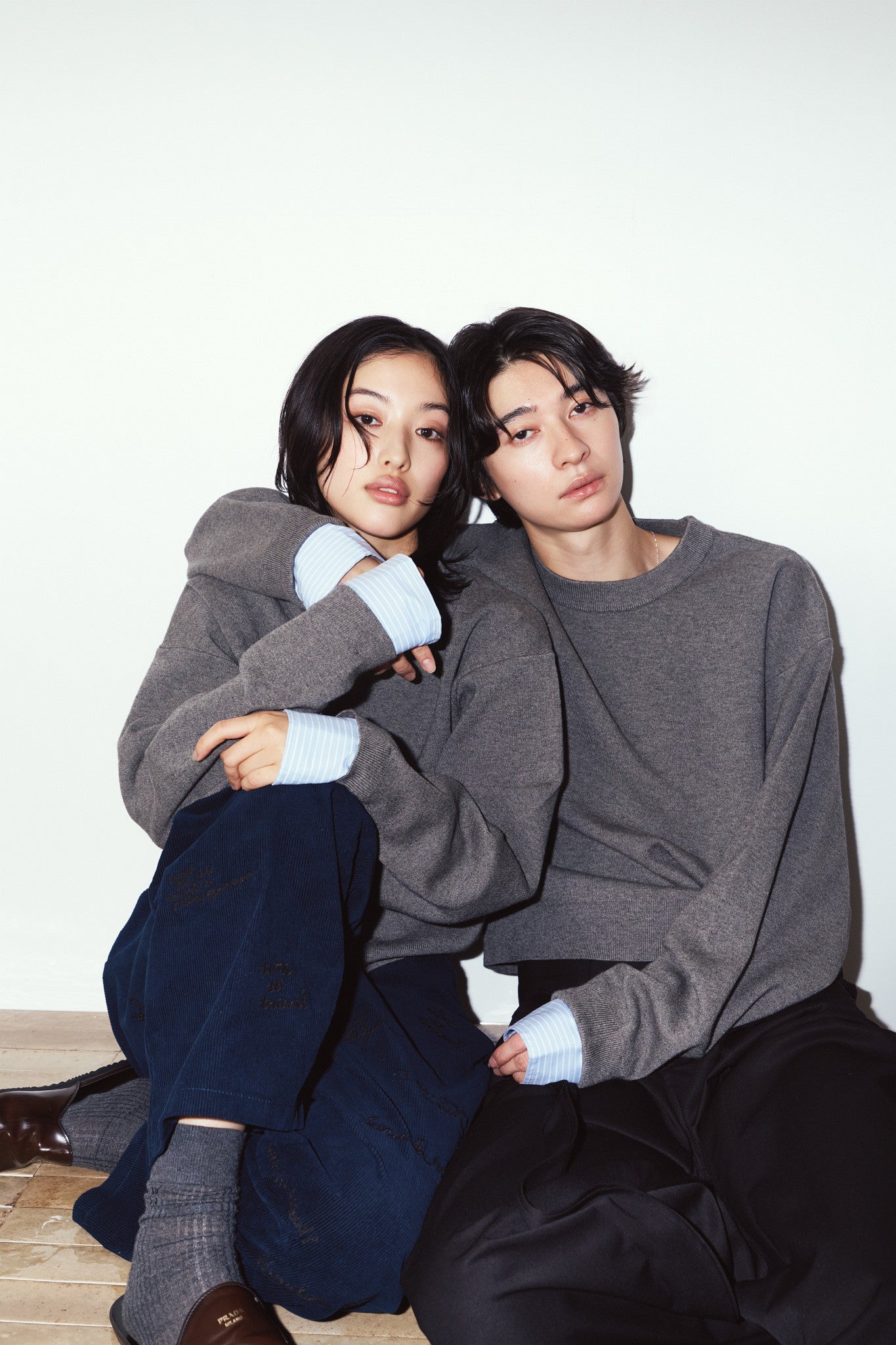 2way cuffs normcore knit(unisex)/gray