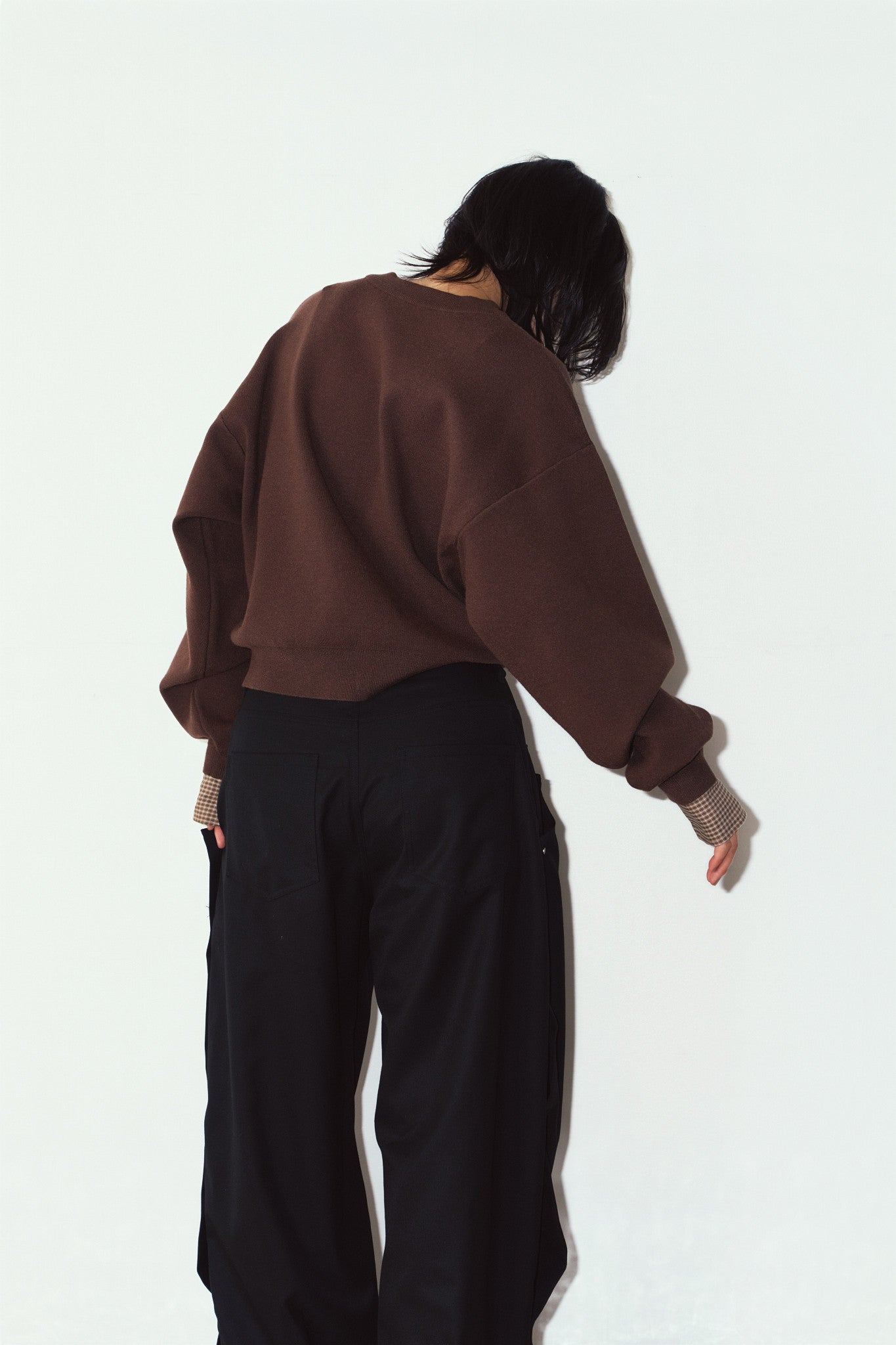 2way cuffs normcore knit/brown