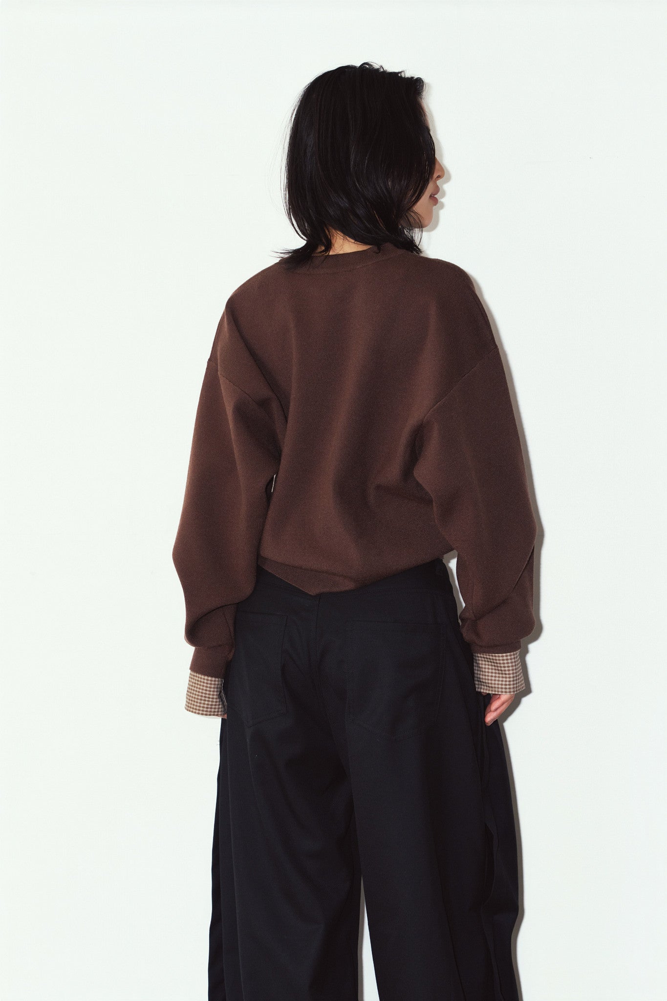 2way cuffs normcore knit/brown
