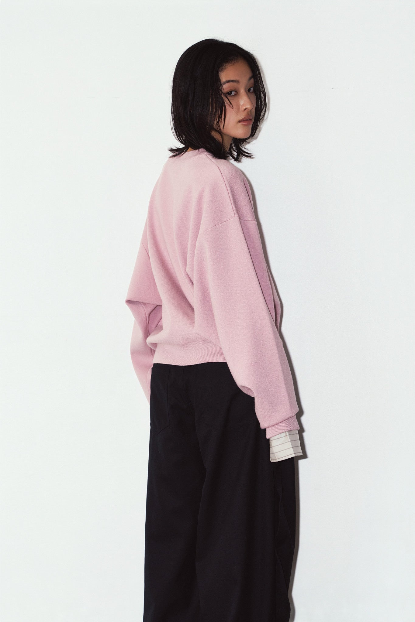 2way cuffs normcore knit(unisex)/pink