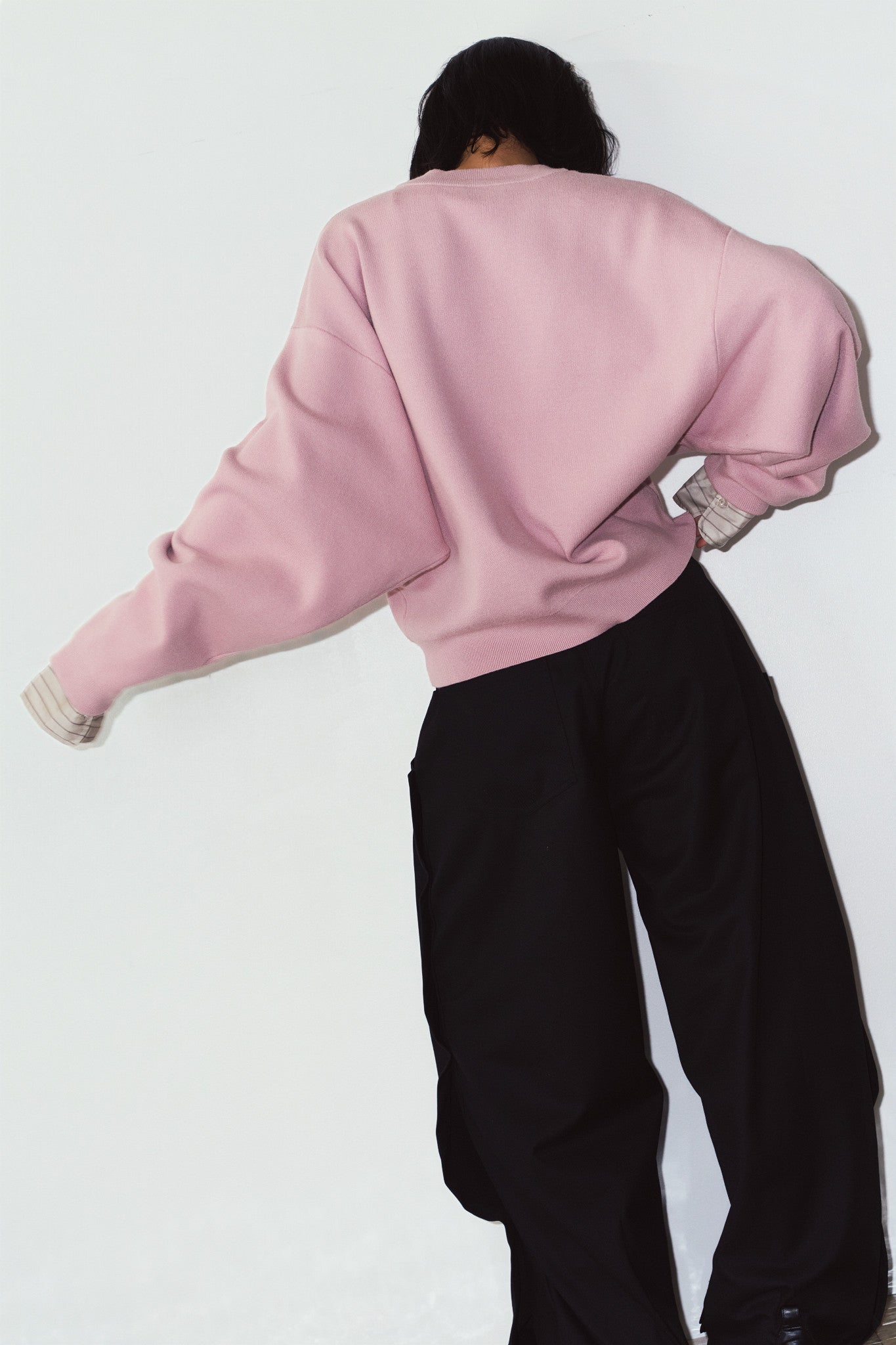 2way cuffs normcore knit(unisex)/pink