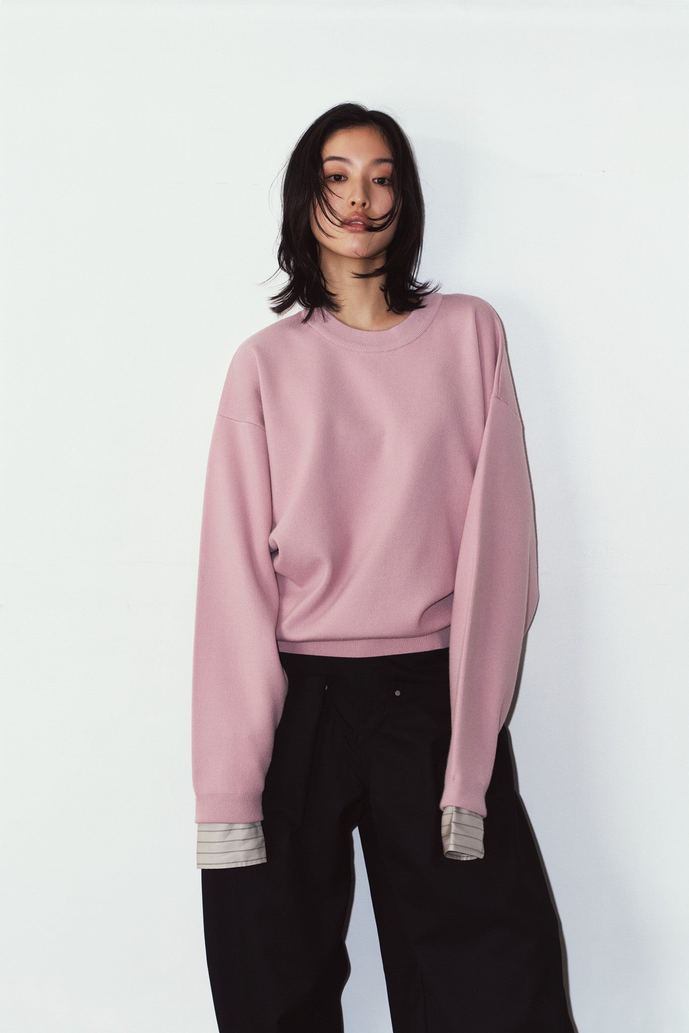 2way cuffs normcore knit(unisex)/pink