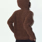 rib hoodie boucle knit/brown
