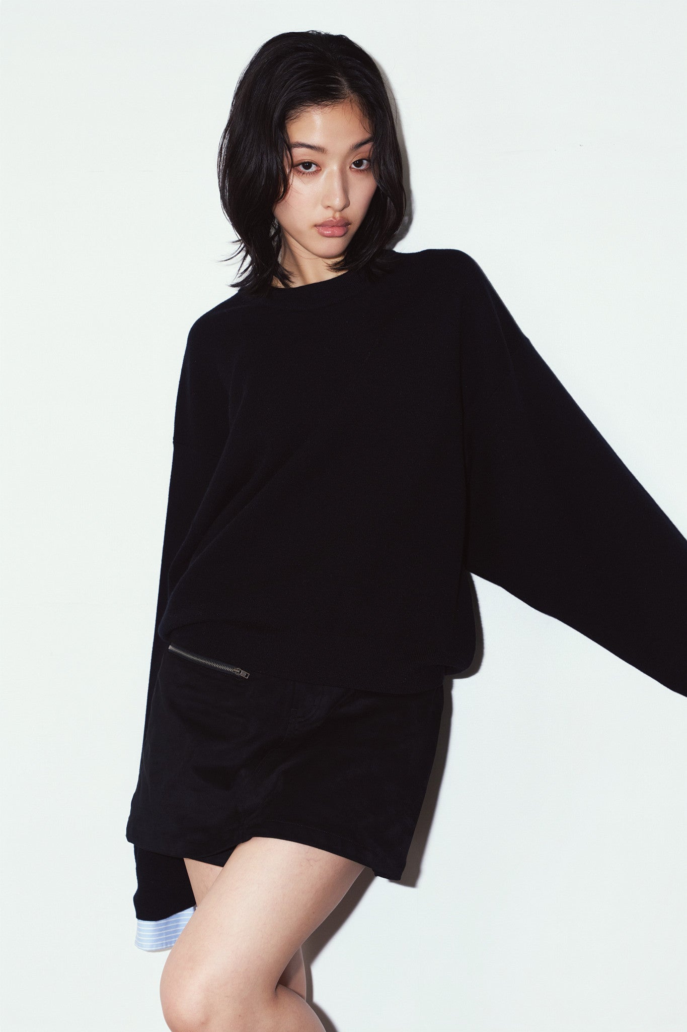 2way cuffs normcore knit(unisex)/black