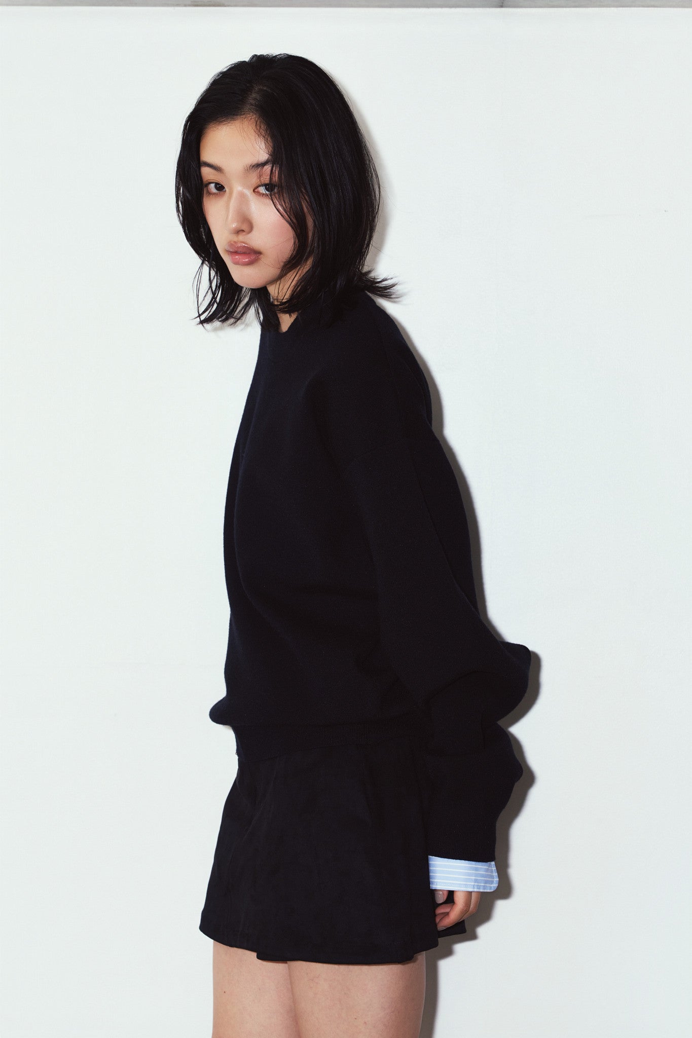 2way cuffs normcore knit(unisex)/black