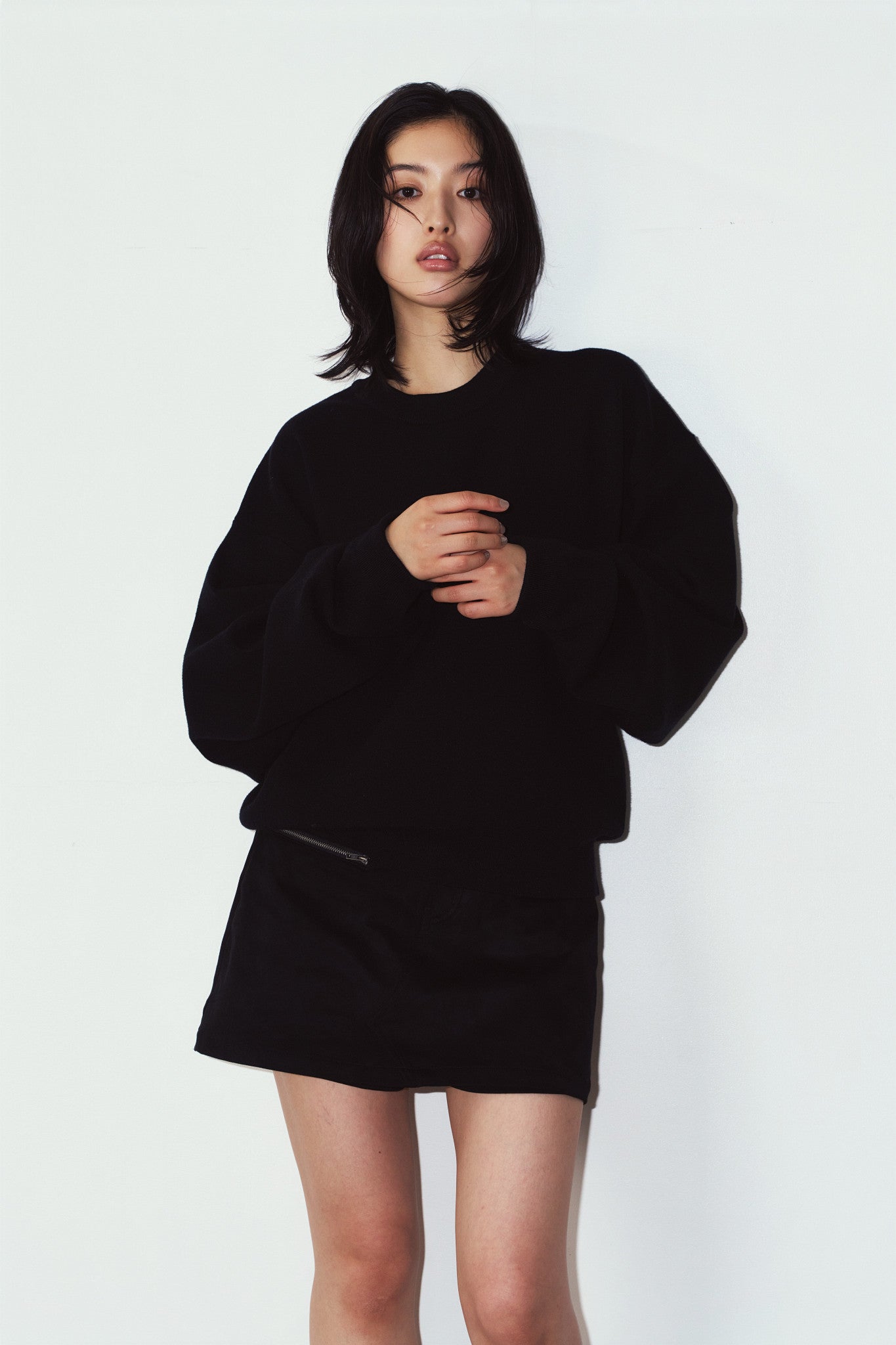 2way cuffs normcore knit(unisex)/black