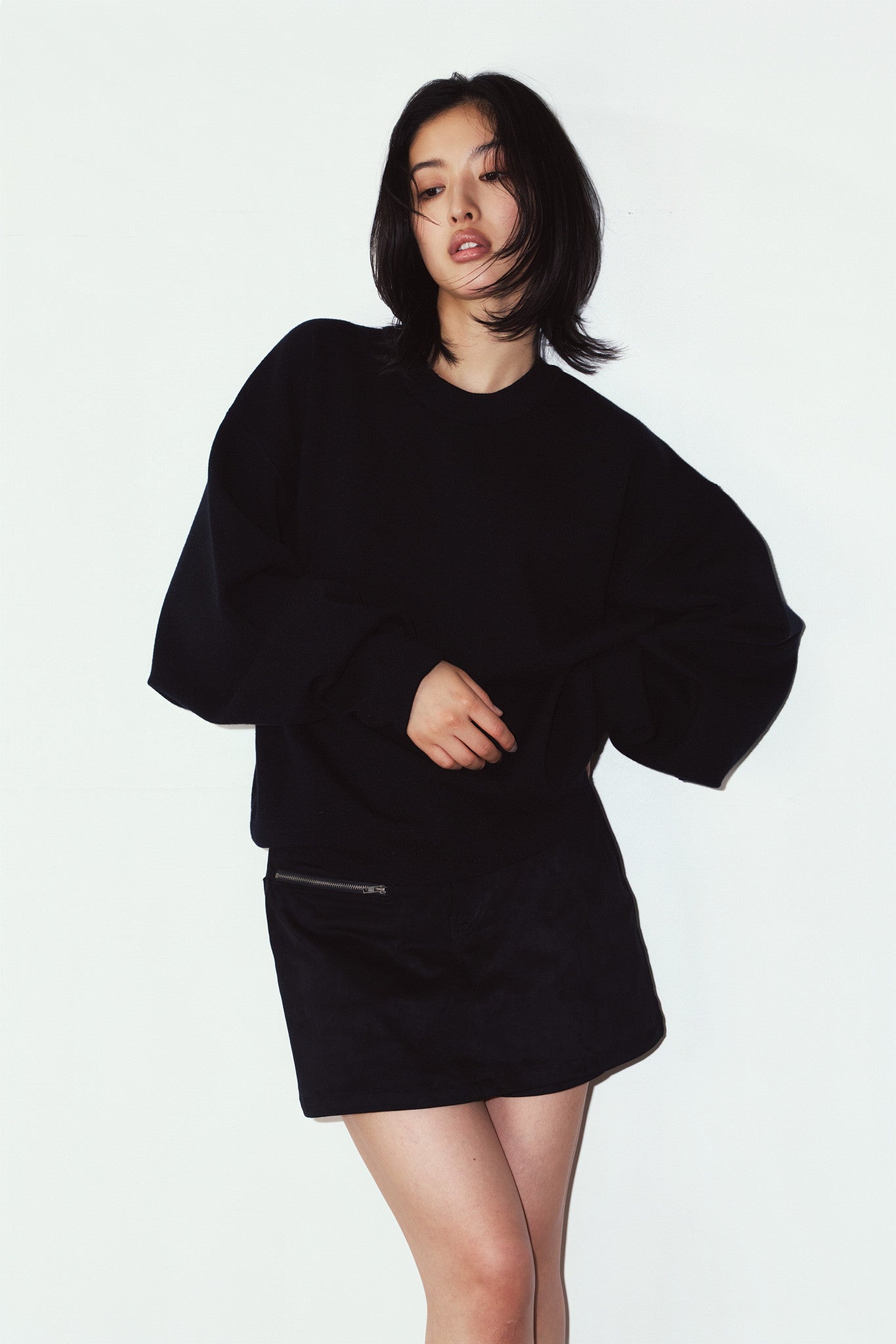 2way cuffs normcore knit(unisex)/black