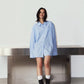 label over shirt(unisex)/blue