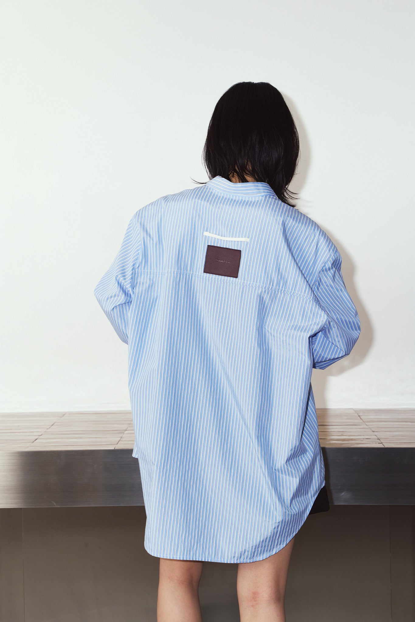 label over shirt(unisex)/blue