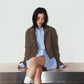 2way cropped frill jacket/beige