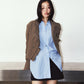 2way cropped frill jacket/beige
