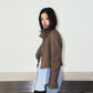 2way cropped frill jacket/beige