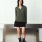 rib hoodie boucle knit/khaki