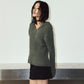 rib hoodie boucle knit/khaki