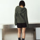 rib hoodie boucle knit/khaki