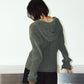 rib hoodie boucle knit/khaki