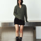 rib hoodie boucle knit/khaki