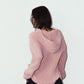 rib hoodie boucle knit/pink