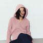 rib hoodie boucle knit/pink