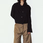 2way cropped frill jacket/black
