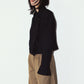 2way cropped frill jacket/black