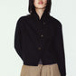 2way cropped frill jacket/black