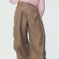 cling draped  pants(unisex)/brown